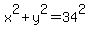 x%5E2+%2B+y%5E2+=+34%5E2