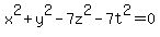 x%5E2+%2B+y%5E2+-+7z%5E2+-+7t%5E2+=+0