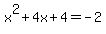 x%5E2+%2B4x+%2B4+=+-2