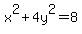 x%5E2+%2B4y%5E2=8