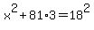 x%5E2+%2B81%2A3=+18%5E2