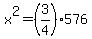 x%5E2+=+%283%2F4%29576