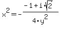 x%5E2+=+-%28-1%2Bi%2Asqrt%282%29%29%2F4y%5E2