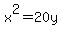 x%5E2+=+20y+