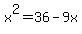 x%5E2+=+36+-+9x