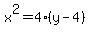 x%5E2+=+4%2A%28y-4%29