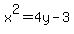 x%5E2+=+4y-3