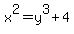 x%5E2+=+y%5E3+%2B+4