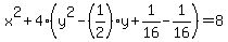 x%5E2++%2B+4%28y%5E2+-+%281%2F2%29y%2B1%2F16-1%2F16%29+=+8