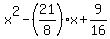 x%5E2+-+%2821%2F8%29x+%2B+9%2F16