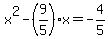 x%5E2+-+%289%2F5%29x+=+-+4%2F5