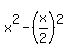 x%5E2+-+%28x%2F2%29%5E2