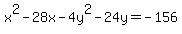 x%5E2+-+28x+-+4y%5E2+-+24y+=+-156