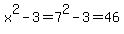 x%5E2+-+3+=+7%5E2+-+3+=+46