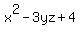 x%5E2+-+3yz+%2B+4
