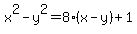 x%5E2+-y%5E2+=+8%28x-y%29+%2B+1