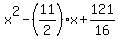 x%5E2-%2811%2F2%29x%2B121%2F16