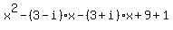 x%5E2-%283-i%29x-%283%2Bi%29x%2B9%2B1