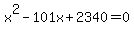 x%5E2-101x%2B2340=0