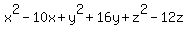 x%5E2-10x+%2B+y%5E2%2B16y+%2B+z%5E2-12z