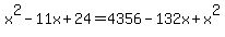 x%5E2-11x%2B24=4356-132x%2Bx%5E2
