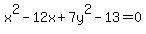 x%5E2-12x%2B7y%5E2-13=0