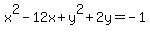 x%5E2-12x%2By%5E2%2B2y=-1