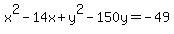x%5E2-14x%2By%5E2-150y=-49