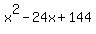 x%5E2-24x%2B144