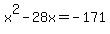 x%5E2-28x=-171