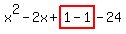 x%5E2-2x%2Bhighlight%281-1%29-24