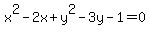 x%5E2-2x%2By%5E2-3y-1=0