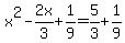 x%5E2-2x%2F3%2B1%2F9=5%2F3%2B1%2F9