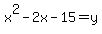 x%5E2-2x-15=y