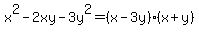 x%5E2-2xy-3y%5E2=%28x-3y%29%28x%2By%29