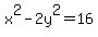 x%5E2-2y%5E2=16