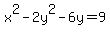 x%5E2-2y%5E2-6y=9