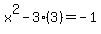 x%5E2-3%283%29=-1