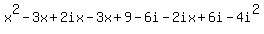 x%5E2-3x%2B2ix-3x%2B9-6i-2ix%2B6i-4i%5E2