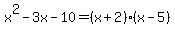 x%5E2-3x-10=%28x%2B2%29%28x-5%29
