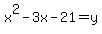 x%5E2-3x-21+=+y