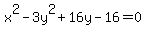 x%5E2-3y%5E2+%2B+16y+-16+=+0