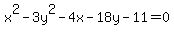 x%5E2-3y%5E2-4x-18y-11=0