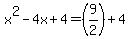 x%5E2-4x%2B4+=+%289%2F2%29%2B4