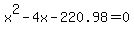 x%5E2-4x-220.98=0