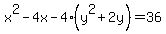 x%5E2-4x-4%28y%5E2%2B2y%29=36