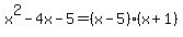 x%5E2-4x-5=%28x-5%29%28x%2B1%29