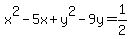 x%5E2-5x%2By%5E2-9y=1%2F2