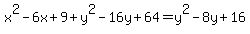 \"x%5E2-6x%2B9%2By%5E2-16y%2B64=y%5E2-8y%2B16\"