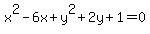 x%5E2-6x%2By%5E2%2B2y%2B1=0
